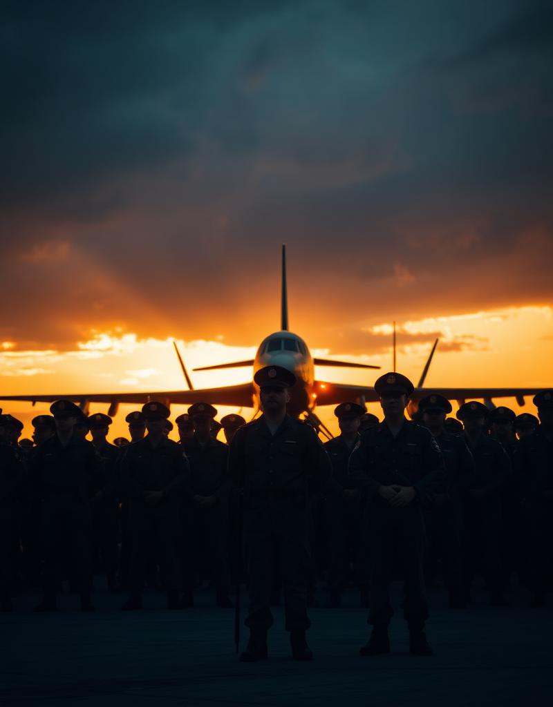 Formatura ao entardecer